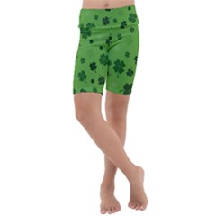 St Patricks Day Kids  Lightweight Velour Cropped Yoga Leggings by Valentinaart