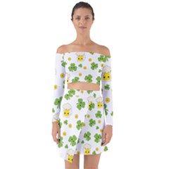 St Patricks Day Off Shoulder Top With Skirt Set by Valentinaart