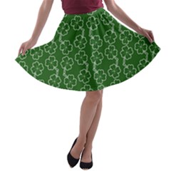 St Patricks Day A-line Skater Skirt by Valentinaart