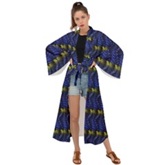 Blue Illusion Maxi Kimono by Sparkle