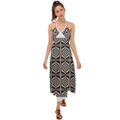 Mandala Pattern Halter Tie Back Dress  by Sparkle