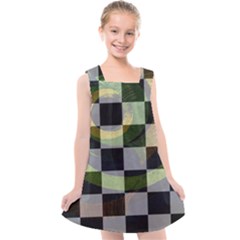 Digital Checkboard Kids  Cross Back Dress by Sparkle