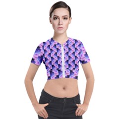 Digital Waves Short Sleeve Cropped Jacket by Sparkle