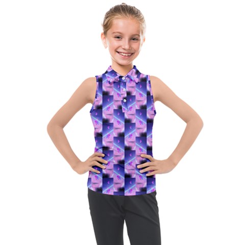 Digital Waves Kids  Sleeveless Polo Tee by Sparkle