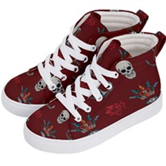 Tattoo Old School Background Pattern Kids  Hi-top Skate Sneakers by Wegoenart