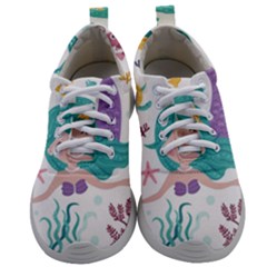 Set Cute Mermaid Seaweeds Marine Inhabitants Mens Athletic Shoes by Wegoenart