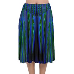 Glowleafs Velvet Flared Midi Skirt by Sparkle