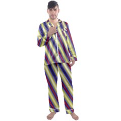 Colorful Strips Men s Long Sleeve Satin Pyjamas Set by Sparkle