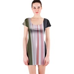 Satin Strips Short Sleeve Bodycon Dress by Sparkle