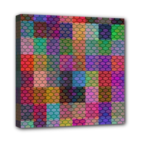 Random Colors Hexagon Mini Canvas 8  X 8  (stretched) by Sparkle