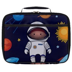 Boy Spaceman Space Rocket Ufo Planets Stars Full Print Lunch Bag by Vaneshart