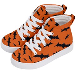 Halloween Card With Bats Flying Pattern Kids  Hi-top Skate Sneakers by Vaneshart