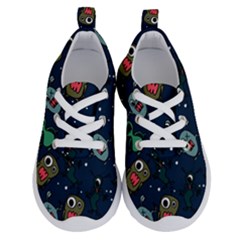 Monster Alien Pattern Seamless Background Running Shoes by Vaneshart