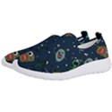 Monster Alien Pattern Seamless Background Men s Slip On Sneakers View2