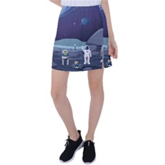 Alien Astronaut Scene Tennis Skirt by Vaneshart