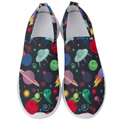 Cosmos Ufo Concept Seamless Pattern Men s Slip On Sneakers by Vaneshart