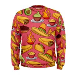 Seamless Pattern Mexican Food Hat Traditional Men s Sweatshirt by Vaneshart