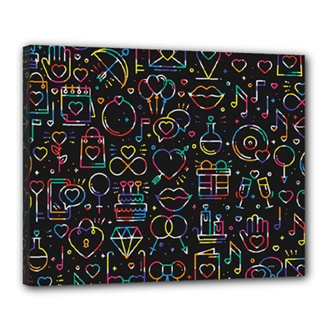 Seamless Pattern With Love Symbols Canvas 20  X 16  (stretched) by Vaneshart