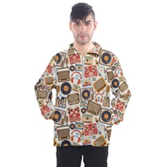 Music Retro Seamless Pattern Men s Half Zip Pullover by Vaneshart