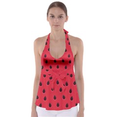 Seamless Watermelon Surface Texture Babydoll Tankini Top by Vaneshart