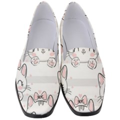 Cat With Bow Pattern Women s Classic Loafer Heels by Vaneshart