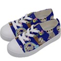 Hand Drawn Cute Sloth Pattern Background Kids  Low Top Canvas Sneakers View2