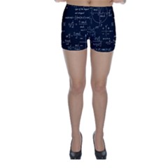 Mathematical Seamless Pattern With Geometric Shapes Formulas Skinny Shorts by Vaneshart