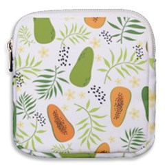 Seamless Tropical Pattern With Papaya Mini Square Pouch by Vaneshart