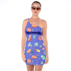 Virus Seamless Pattern One Soulder Bodycon Dress by Vaneshart