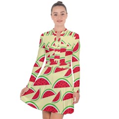 Watermelon Pattern Long Sleeve Panel Dress by Vaneshart