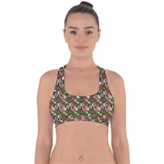 Swimmer 20s Green Cross Back Hipster Bikini Top  by snowwhitegirl