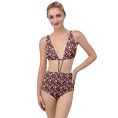 Swimmer 20s Burgundy Tied Up Two Piece Swimsuit by snowwhitegirl