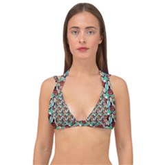 Swimmer 20s Blue Double Strap Halter Bikini Top by snowwhitegirl