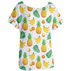 Tropical Fruits Pattern Women s Oversized Tee by Vaneshart