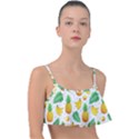 Tropical Fruits Pattern Frill Bikini Top View1