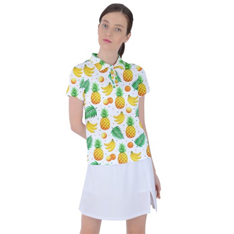 Tropical Fruits Pattern Women s Polo Tee by Vaneshart