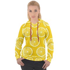 Lemon Fruits Slice Seamless Pattern Women s Overhead Hoodie by Vaneshart