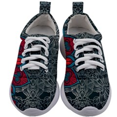 Abstract Decorative Background Ornament With Mosaic Elements Kids Athletic Shoes by Vaneshart