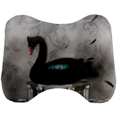 Wonderful Black Swan With Dark Mermaid Head Support Cushion by FantasyWorld7