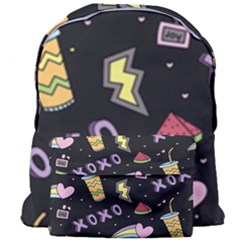 Cute Girl Things Seamless Background Giant Full Print Backpack by Vaneshart