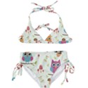 Forest Seamless Pattern With Cute Owls Kids  Classic Bikini Set View1