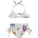 Forest Seamless Pattern With Cute Owls Kids  Classic Bikini Set View2