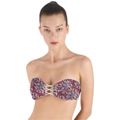 Covid 19 Twist Bandeau Bikini Top by FabricRocks