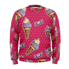 Seamless Pattern Patches With Ice Cream Men s Sweatshirt by Vaneshart