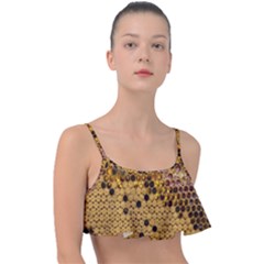 Top View Honeycomb Frill Bikini Top by Vaneshart