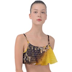 Honeycomb With Bees Frill Bikini Top by Vaneshart