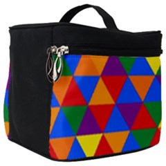 Gay Pride Alternating Rainbow Triangle Pattern Make Up Travel Bag (big) by VernenInk