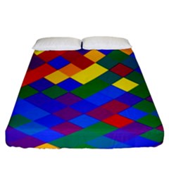 Gay Pride Diagonal Pixels Design Fitted Sheet (king Size) by VernenInk