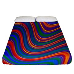 Gay Pride Rainbow Wavy Thin Layered Stripes Fitted Sheet (king Size) by VernenInk