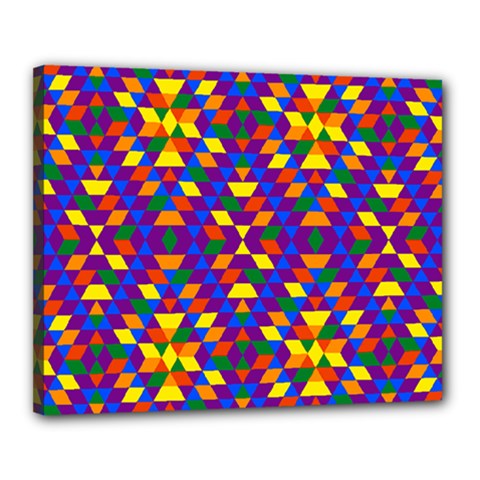 Gay Pride Geometric Diamond Pattern Canvas 20  X 16  (stretched) by VernenInk